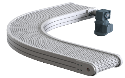 Mesh belt conveyor curves type U