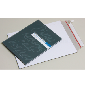 White envelope with self-adhesive