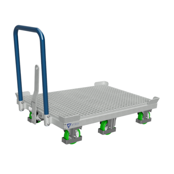 6-WHEEL PLATFORM TROLLEY WITH CENTRAL FIXED AXLE