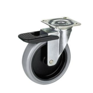 Pressed steel light duty castor, wheel PET with thermoplastic rubber tyre