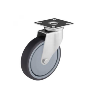 Pressed steel light duty castors, wheel TPA with thermoplastic rubber tyre