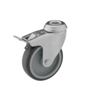 Pressed steel light duty castors wheel TPA with thermoplastic rubber tyre. Plain bearing/ LC60kg