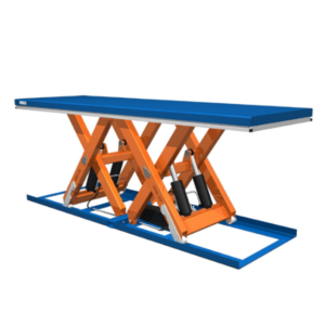 Lift tables with horizontal double scissors